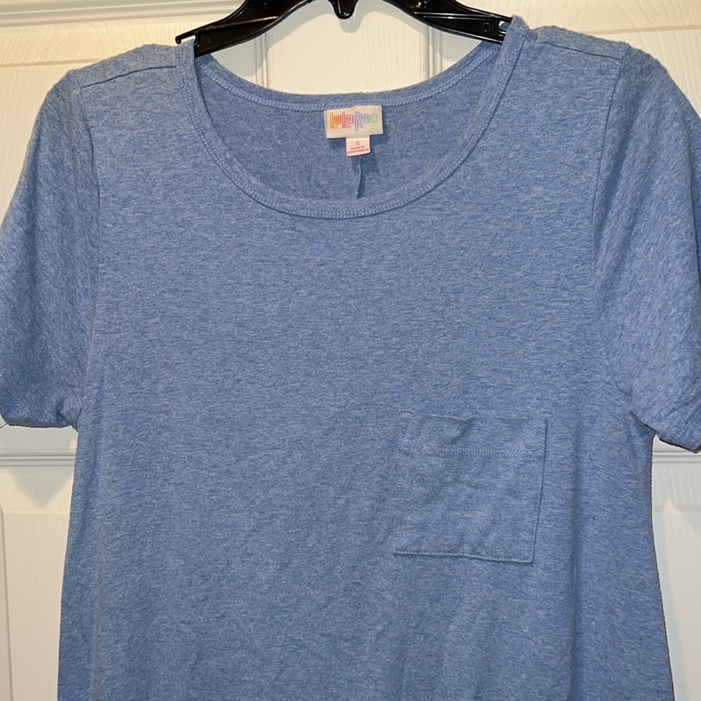 Lularoe blue solid Carly dress with pocket